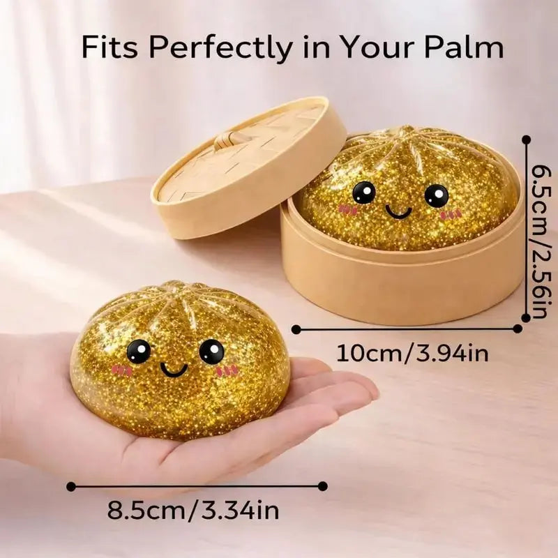 Glitter Series Expressive Big Dumpling Squishy Blind Box, Mysecret Bun Fidget Toy, Soft TPR, Stress Relief, Unboxing Surprise, Random Rare Style. Ideal for Graduation, Valentine’S Day & Easter, Great for Students and Kids to Exchange Gifts. Summervibes
