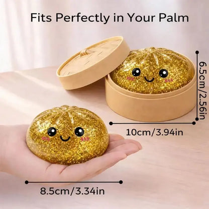Glitter Series Expressive Big Dumpling Squishy Blind Box, Mysecret Bun Fidget Toy, Soft TPR, Stress Relief, Unboxing Surprise, Random Rare Style. Ideal for Graduation, Valentine’S Day & Easter, Great for Students and Kids to Exchange Gifts. Summervibes